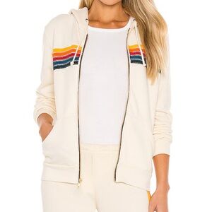 5 Stripe Relaxed Zip Hoodie